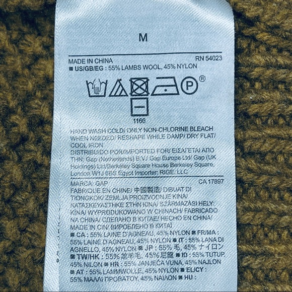 GAP Marl Chunky CA Moss Lambswool Knitted Sweater Size M - Picture 13 of 13